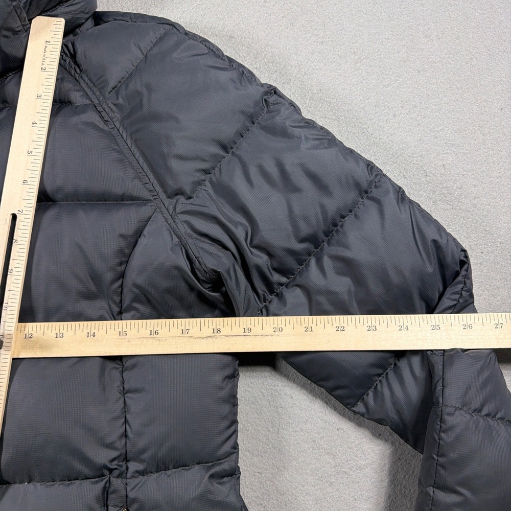 Athleta Goose Down Puffer Jacket Women Small Dark Gray Hooded Winter Gorpcore - Picture 7 of 14